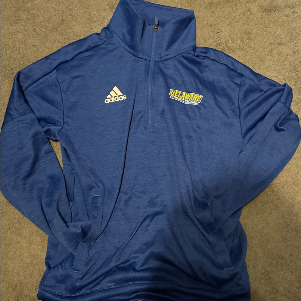 Delaware Adidas Royal Blue Quarter-Zip Top